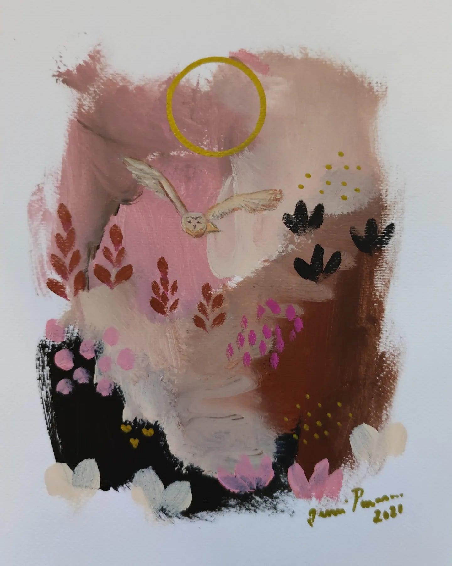 Pöllö aiheet 4kpl-sarja - Jenni Pennanen Art