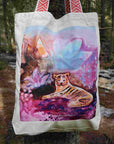 Premium Plus-Ekologinen puuvillakassi Tiikeri -taidepainatuksella - Jenni Pennanen Art