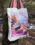 Premium Plus-Ekologinen puuvillakassi Tiikeri -taidepainatuksella - Jenni Pennanen Art