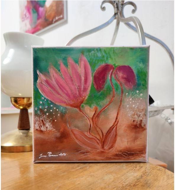 taideteos-"Garden Collection" - Kolmen Maalauksen Sarja 🌿🌸🌼 - Jenni Pennanen Art