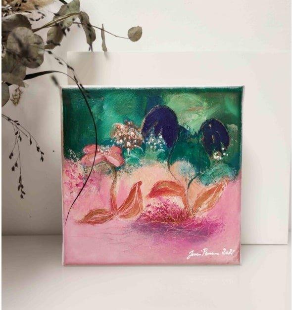taideteos-"Garden Collection" - Kolmen Maalauksen Sarja 🌿🌸🌼 - Jenni Pennanen Art