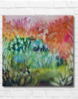 Candy Field – alkuperäinen abstrakti niittymaalaus, akryyli ja öljy canvakselle, 30 x 30 cm, Jenni Pennanen Art