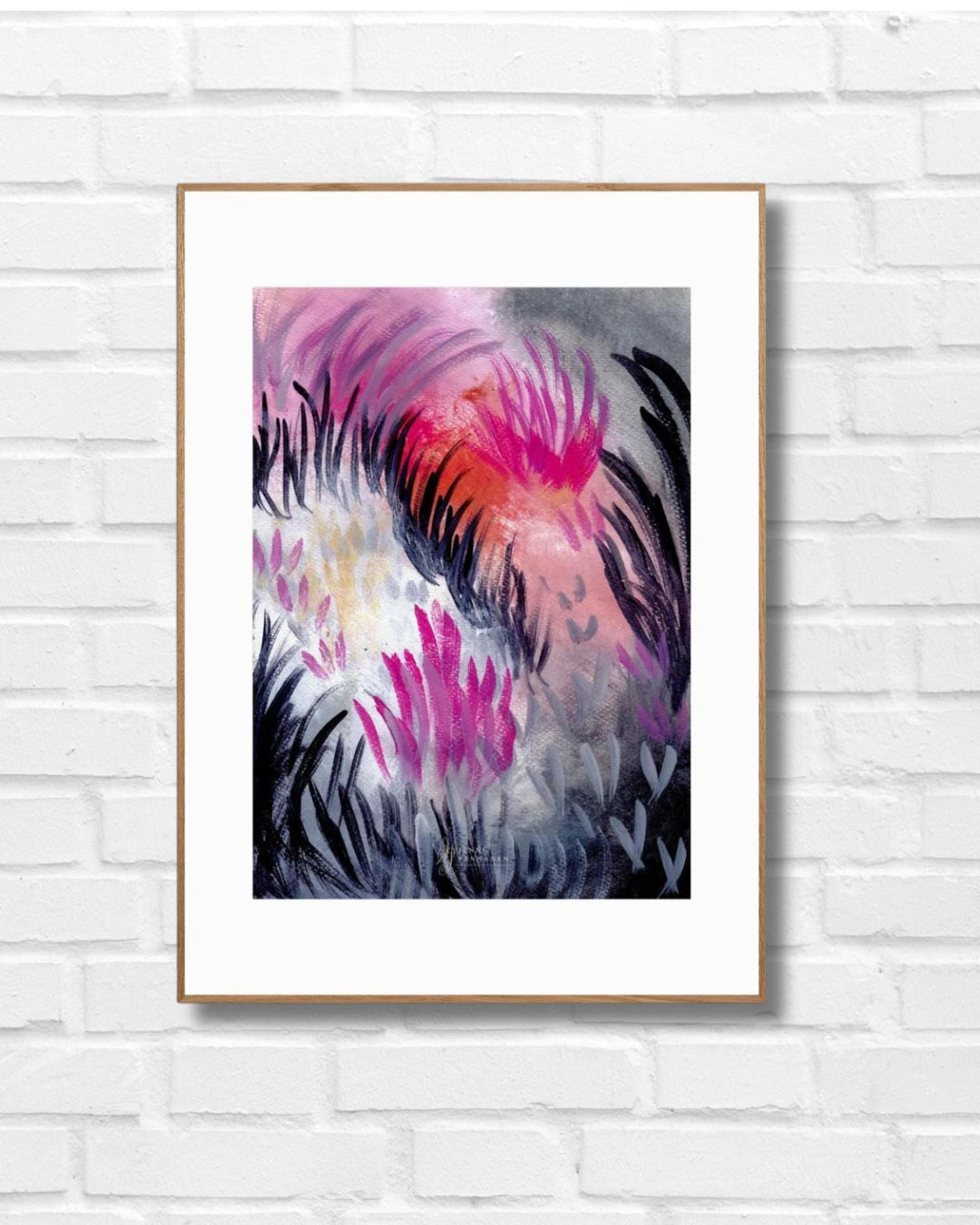 Dusk Field – Fine Art -taidejuliste, abstrakti niittyaihe, Jenni Pennanen Art