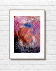Fiery Field – Fine Art -taidejuliste, abstrakti niittyaihe, Jenni Pennanen Art
