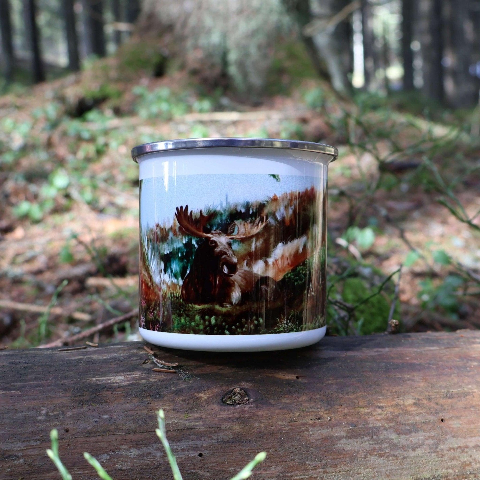 Moose/Elk -enamel mug - Jenni Pennanen Art