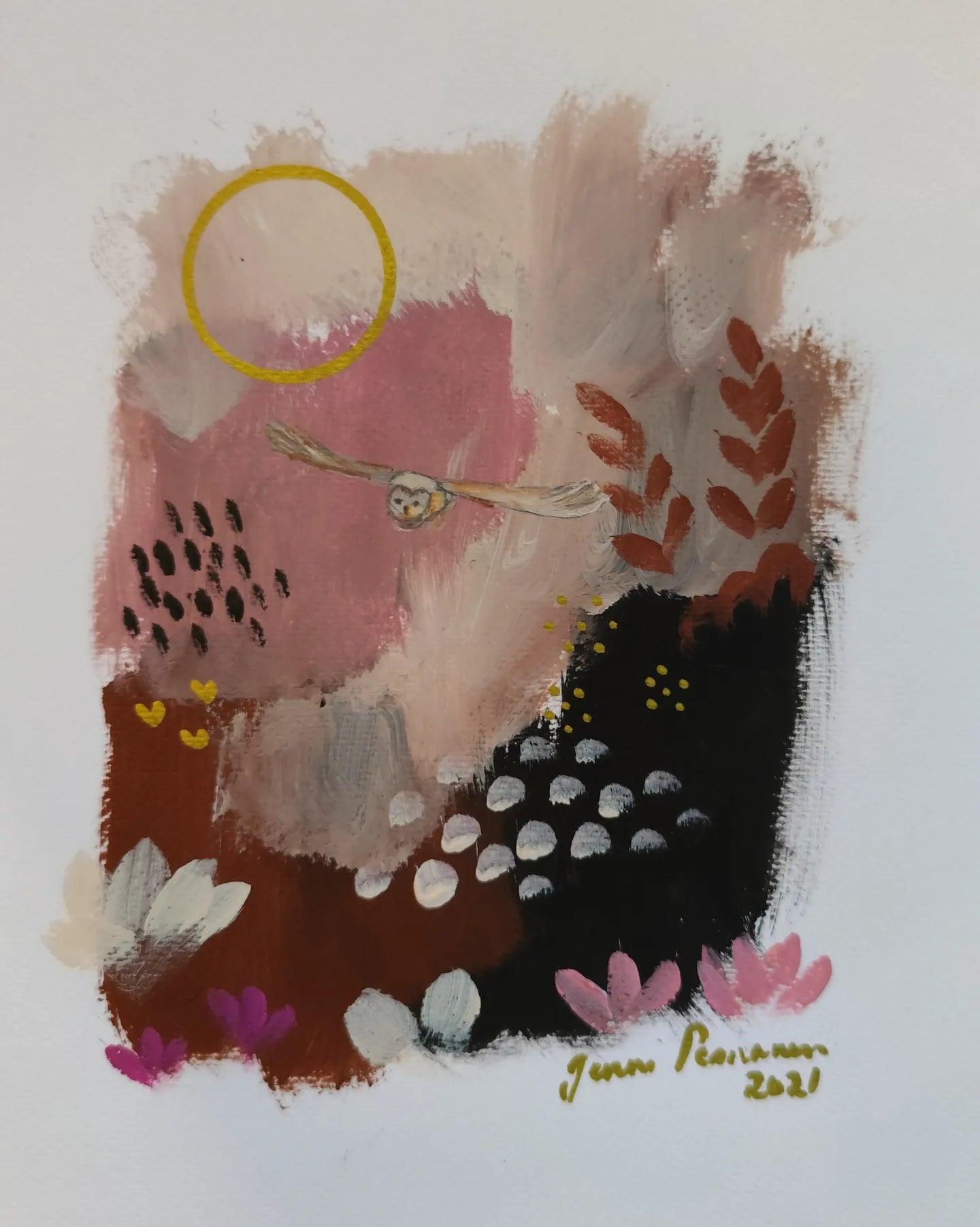 Pöllö aiheet 4kpl-sarja - Jenni Pennanen Art