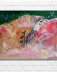 Rosy Field – alkuperäinen abstrakti niittymaalaus, akryyli ja öljy canvakselle, 72,5 x 59,5 cm, Jenni Pennanen Art