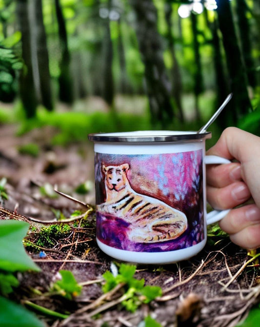 Tiger -enamel mug - Jenni Pennanen Art