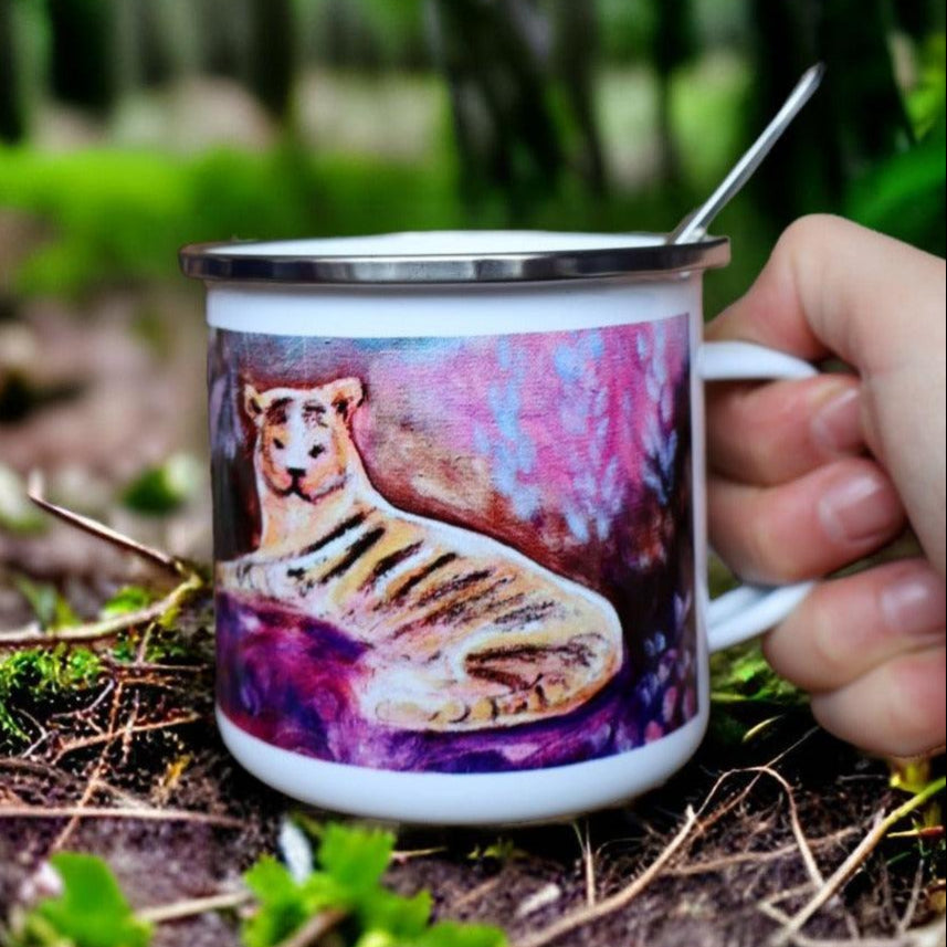 Tiger -enamel mug - Jenni Pennanen Art