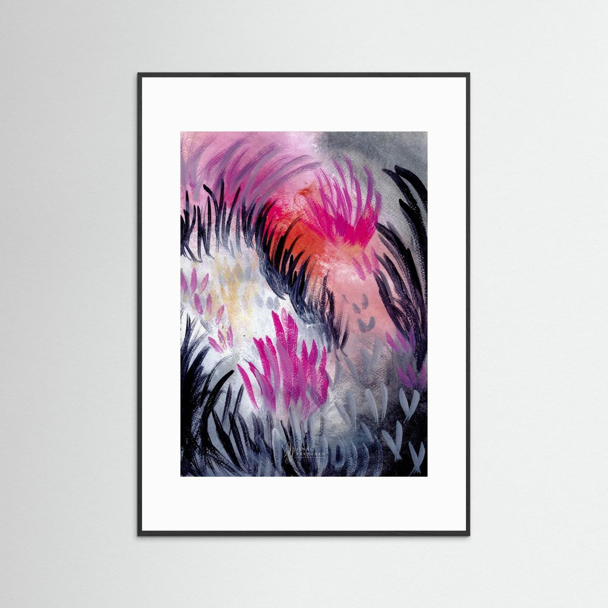 Dusk Field – Fine Art -taidejuliste, abstrakti niittyaihe, Jenni Pennanen Art