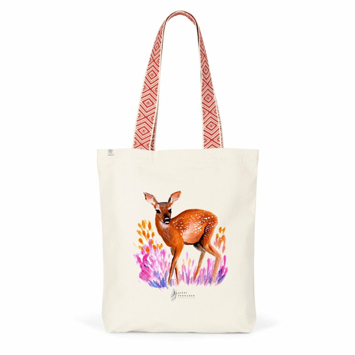 Ethnic totebag: Adorable Bambi Design for Nature Lovers - front_1
