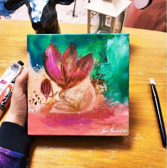 taideteos-"Garden Collection" - Kolmen Maalauksen Sarja 🌿🌸🌼 - Jenni Pennanen Art