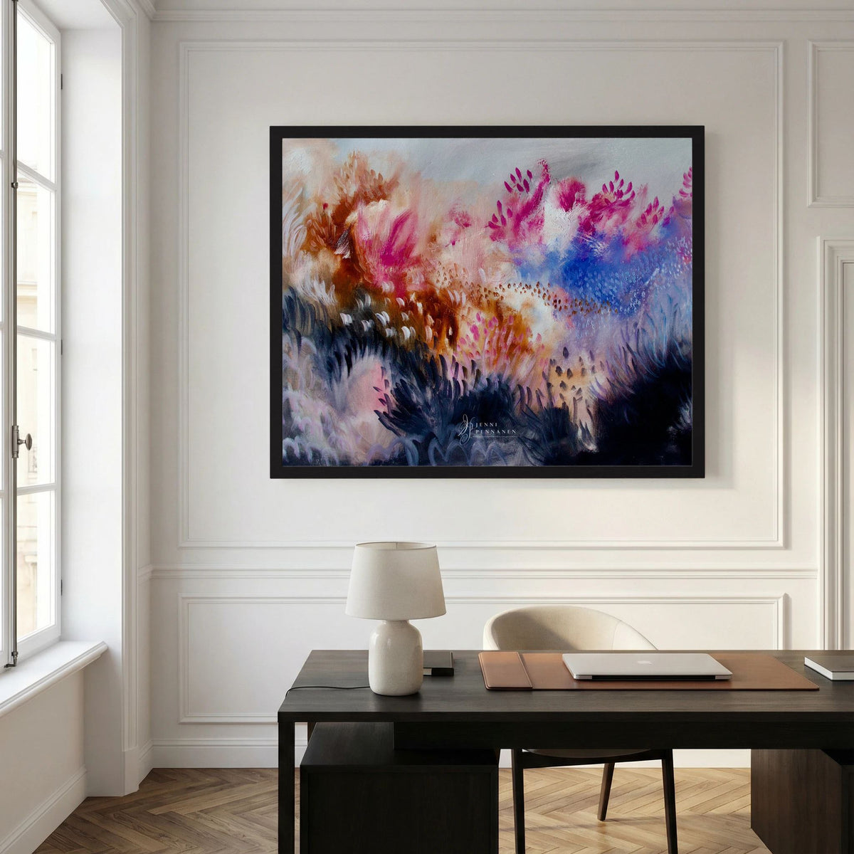 Lush Field – Fine Art -taidejuliste, abstrakti niittyaihe, Jenni Pennanen Art