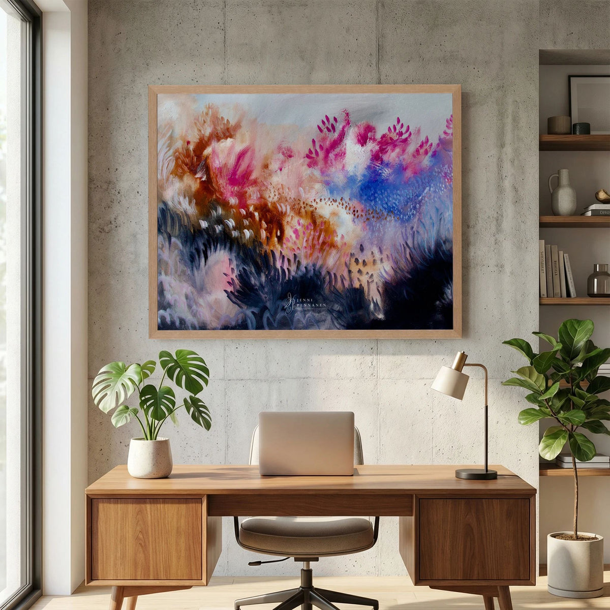 Lush Field – Fine Art -taidejuliste, abstrakti niittyaihe, Jenni Pennanen Art