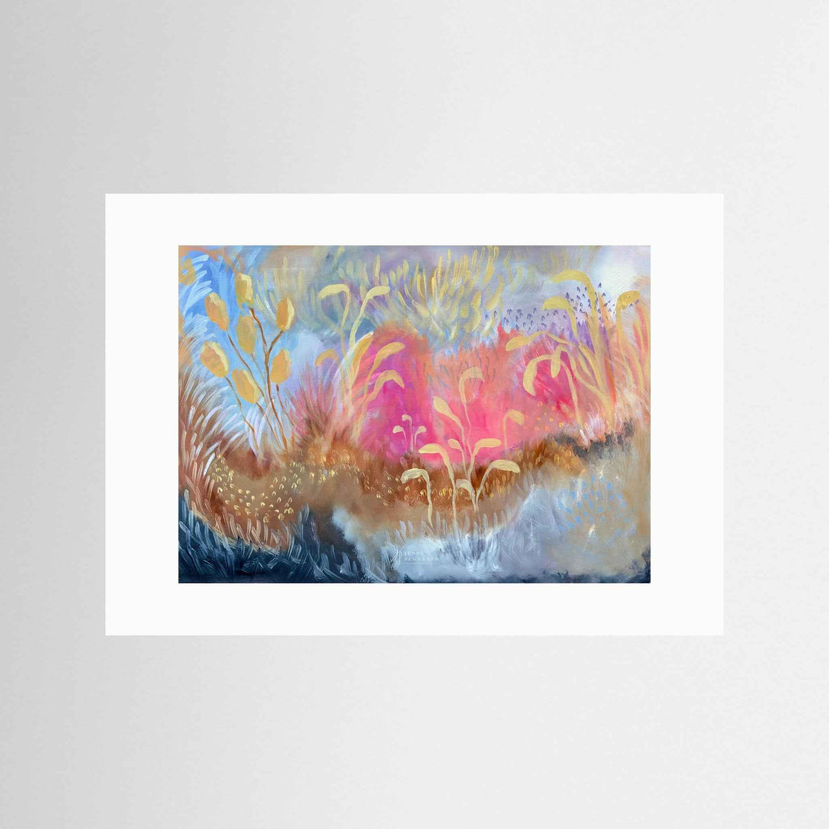 Joyous Field – Fine Art -taidejuliste, abstrakti niittyaihe, Jenni Pennanen Art