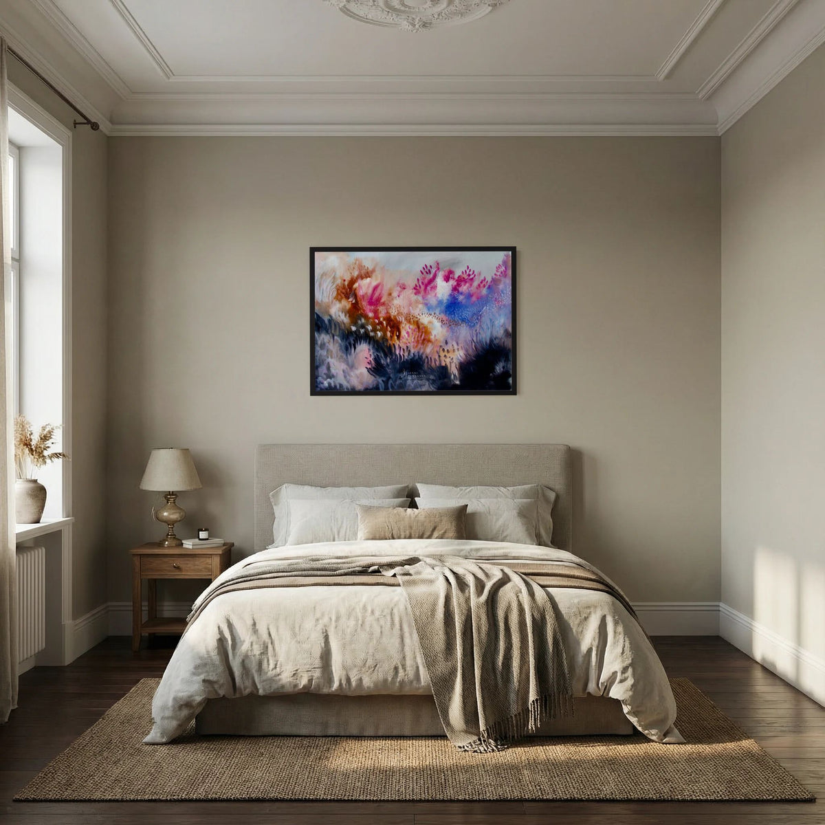 Lush Field – Fine Art -taidejuliste, abstrakti niittyaihe, Jenni Pennanen Art