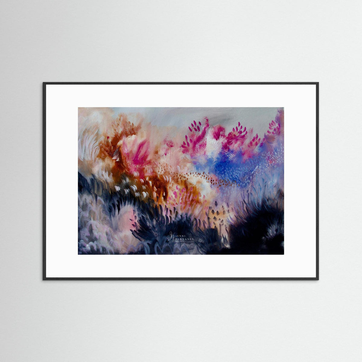 Lush Field – Fine Art -taidejuliste, abstrakti niittyaihe, Jenni Pennanen Art
