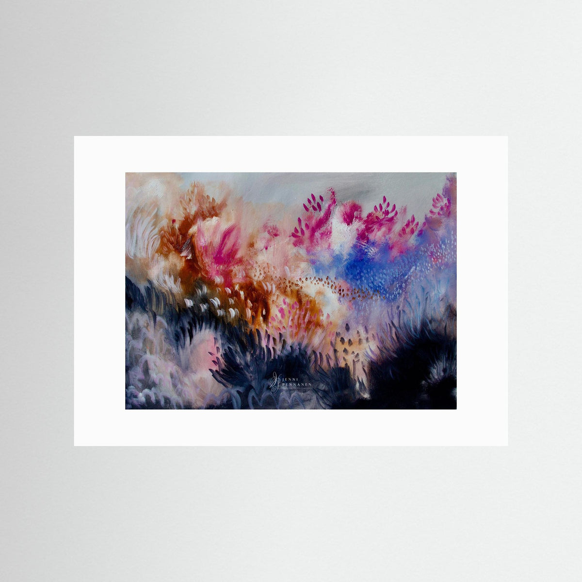 Lush Field – Fine Art -taidejuliste, abstrakti niittyaihe, Jenni Pennanen Art