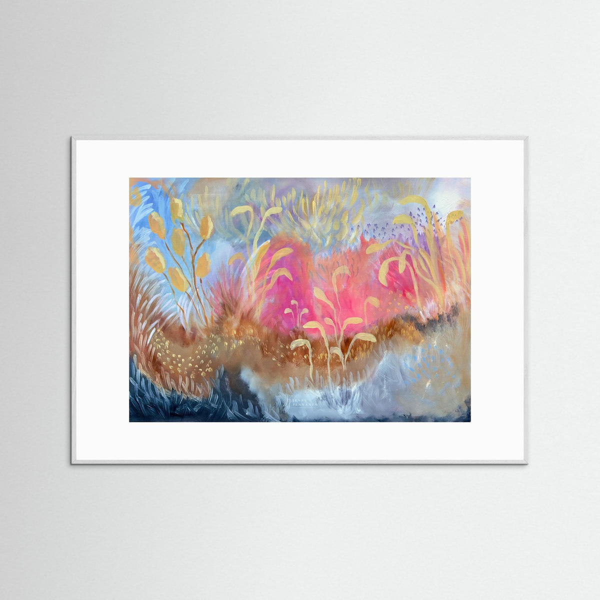 Joyous Field – Fine Art -taidejuliste, abstrakti niittyaihe, Jenni Pennanen Art