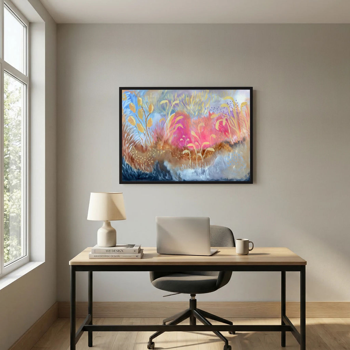 Joyous Field – Fine Art -taidejuliste, abstrakti niittyaihe, Jenni Pennanen Art