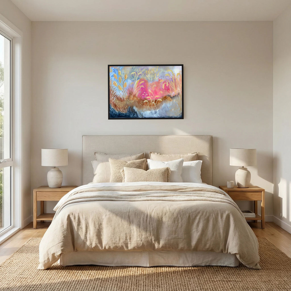 Joyous Field – Fine Art -taidejuliste, abstrakti niittyaihe, Jenni Pennanen Art