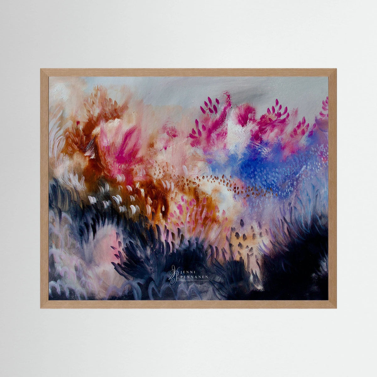 Lush Field – Fine Art -taidejuliste, abstrakti niittyaihe, Jenni Pennanen Art