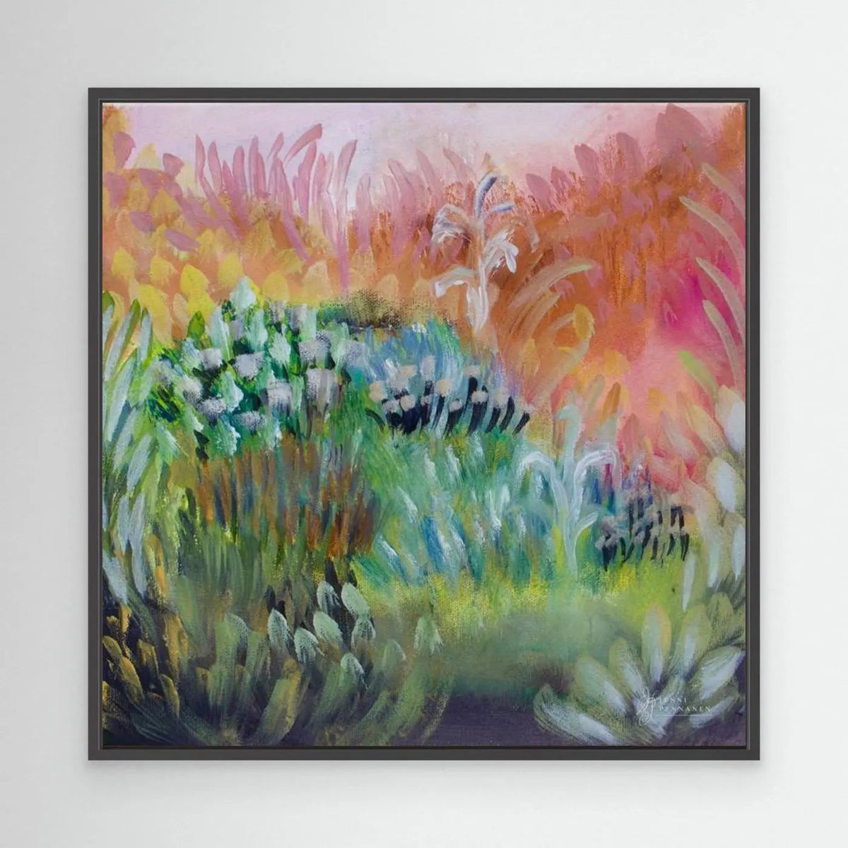 Candy Field, kehystetty canvas-taulu mustalla kehyksellä